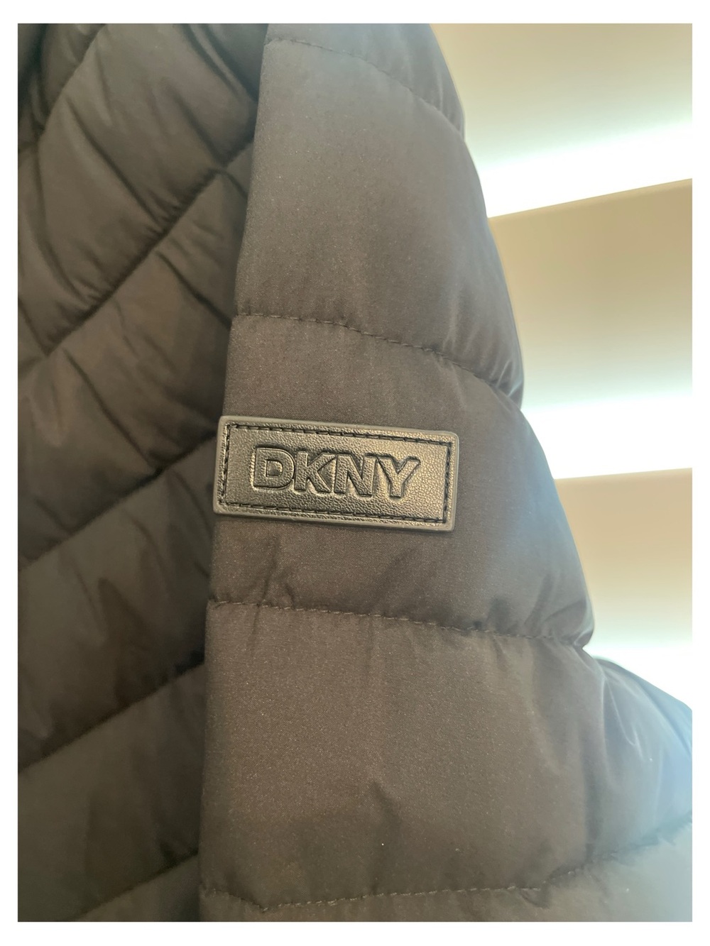 DKNY Black Quilted Hooded Long Puffer Coat - Picture 3 of 9